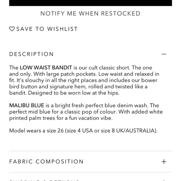 NWT One Teaspoon Blue Jean Shorts Size 32 - Picture 5 of 11